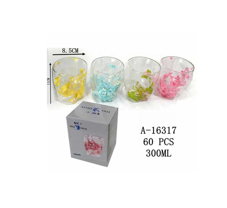 PAHAR DIN STICLA BOROSILICATA FLORI USCATE 300ML WEI A-16317 
